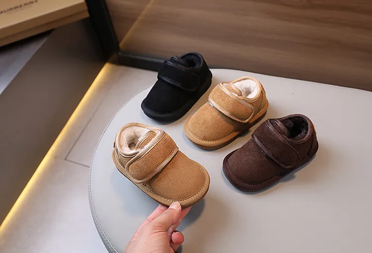 Zapatos de invierno para bebé, de felpa, cálidos y abrigados, antideslizantes, de moda, tallas 15-19, 2024_voghion.com