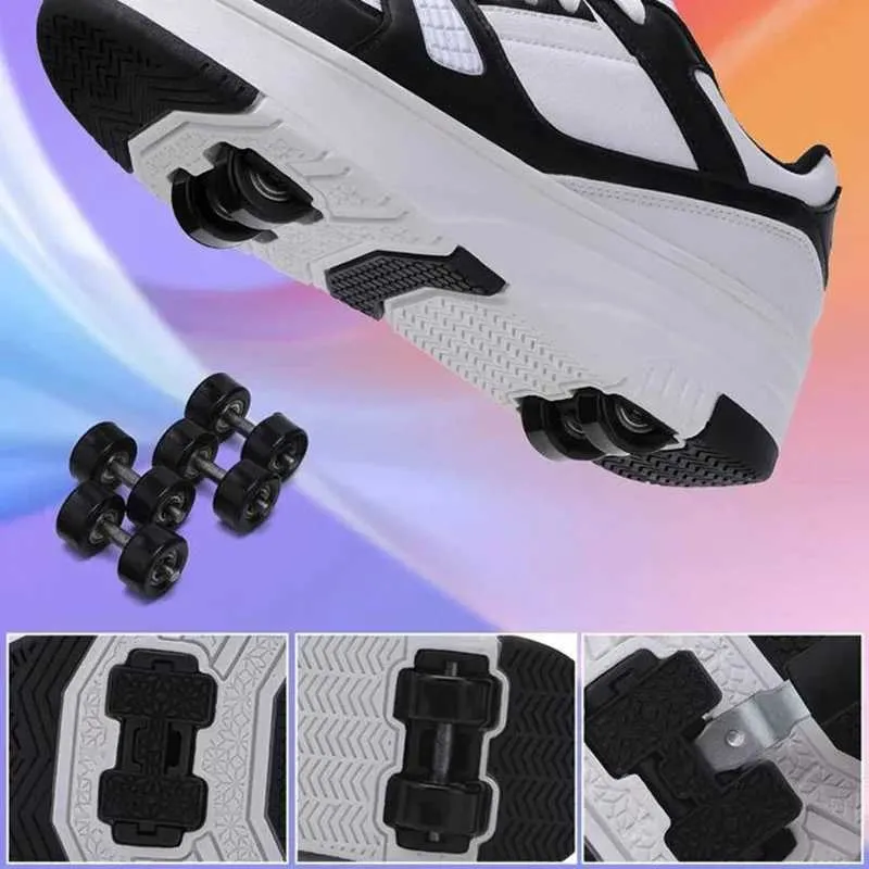 Athletic Outdoor Fashion Roller Skate Shoes Kids Children Casual Sports Toy Gift Games Boys 4 Whls Sneakers Girls Boots_voghion.com
