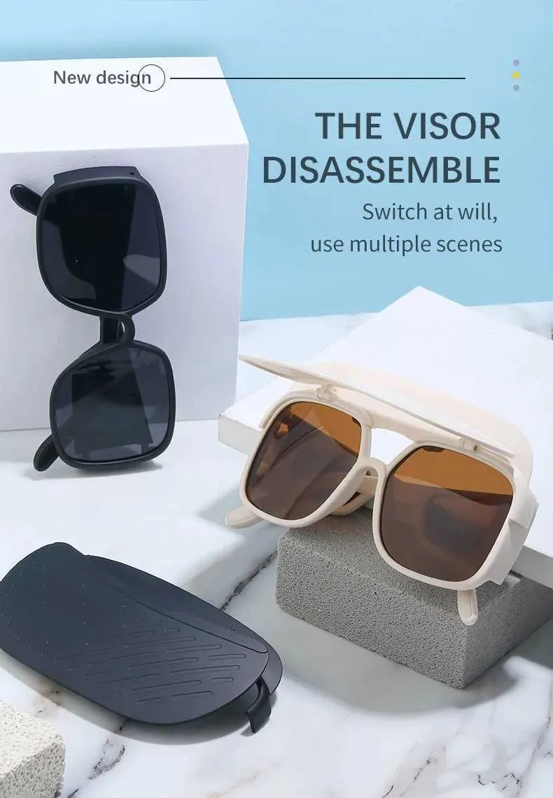 New Arrival Polarized Sunglasses Multifunctional Anti Sunburn Glasses With Sun Visor For Men Women Outdoor Camping_voghion.com