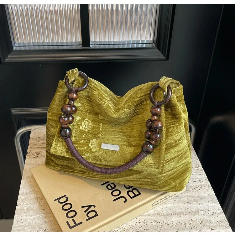 Bretelle in tessuto stampato alla moda da donna con hardware intarsiato, borsa sottobraccio e borsa portatile ad alta capacità 240806_voghion.com