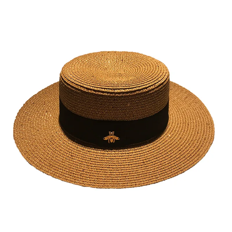 Strohhut Für Damen Modischer Designer Sonnenhut Mit Biene_voghion.com