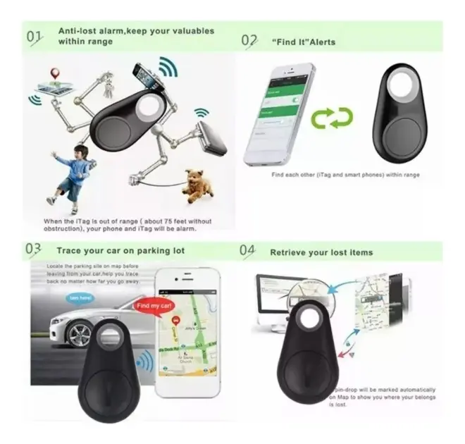 Gps Tracker Key Detector Anti Loss Device Pack Of 5 Wireless Alarm_voghion.com