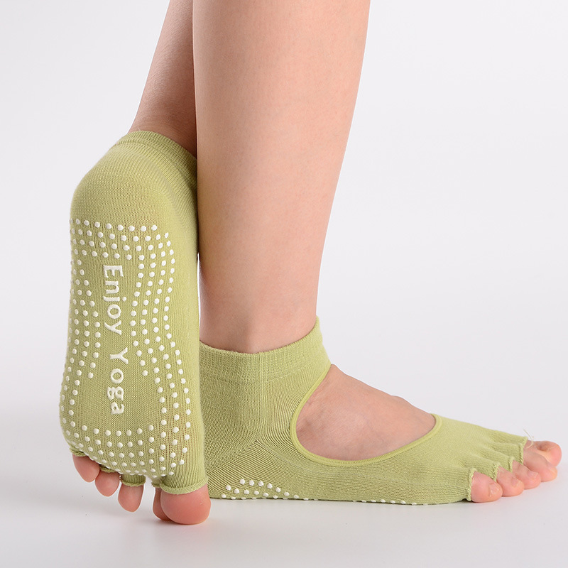 Surge Surge Pure Cotton Sports Yoga Five-Toe Socks With Anti-Slip Sole, Back And Open Toe, Women's Separator Socks, Toe Clip,_voghion.com