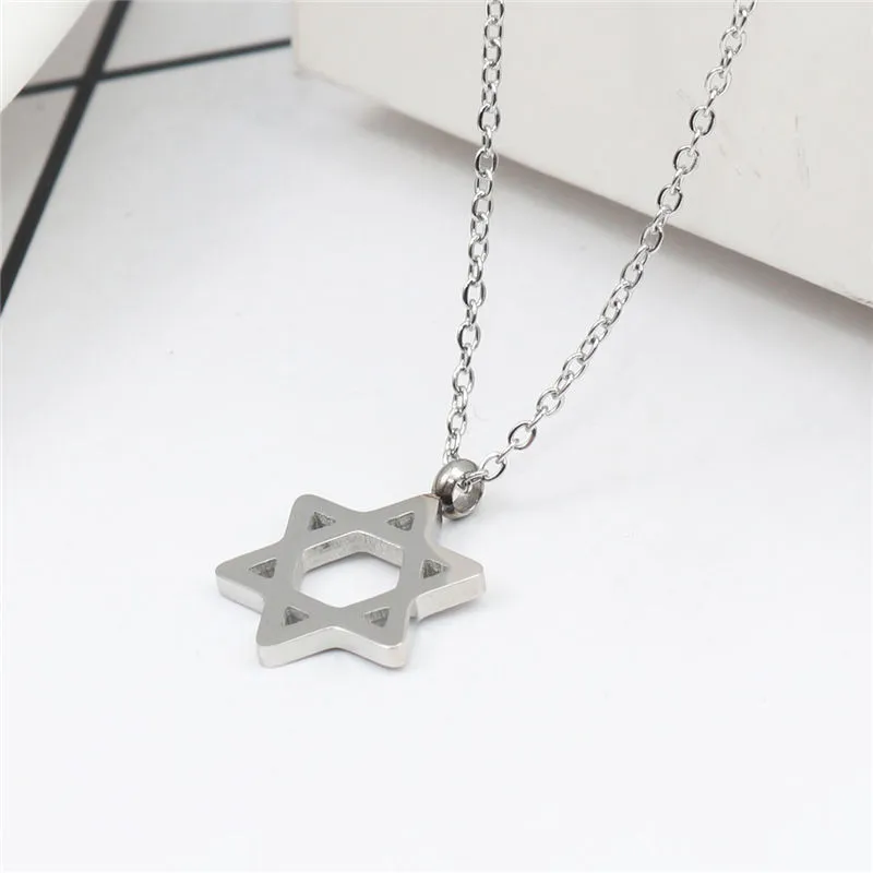 Collane con ciondolo Moda Collana in acciaio inossidabile Elefante Albero Simbolo dell'amore Pentagramma Stella Donne Gioielli per le feste Regalo_voghion.com
