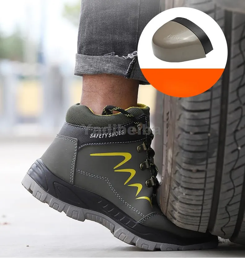 Für Sicherheit Wasserdichte Sicherheit Knöchel Schuhe Anti-smashing Stahl Kappe Kappe Winter Männer Bau Arbeit Stiefel a60c_voghion.com
