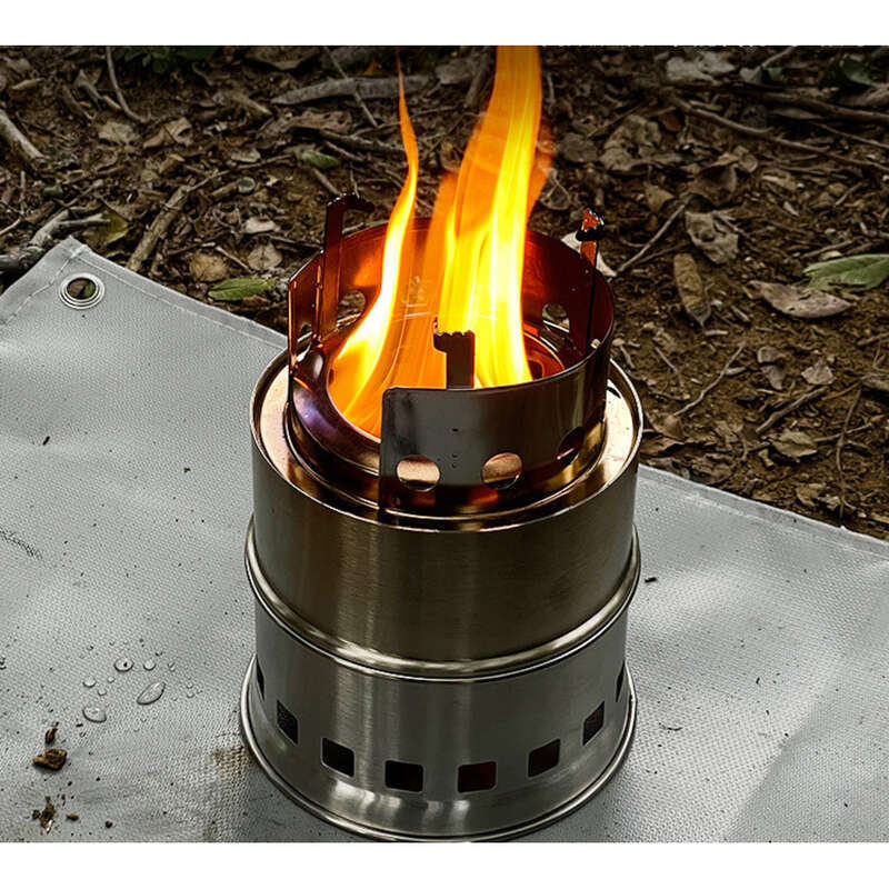 Firewood Portable Barbecue Stainless Steel Folding Alcohol Outdoor Stove_voghion.com