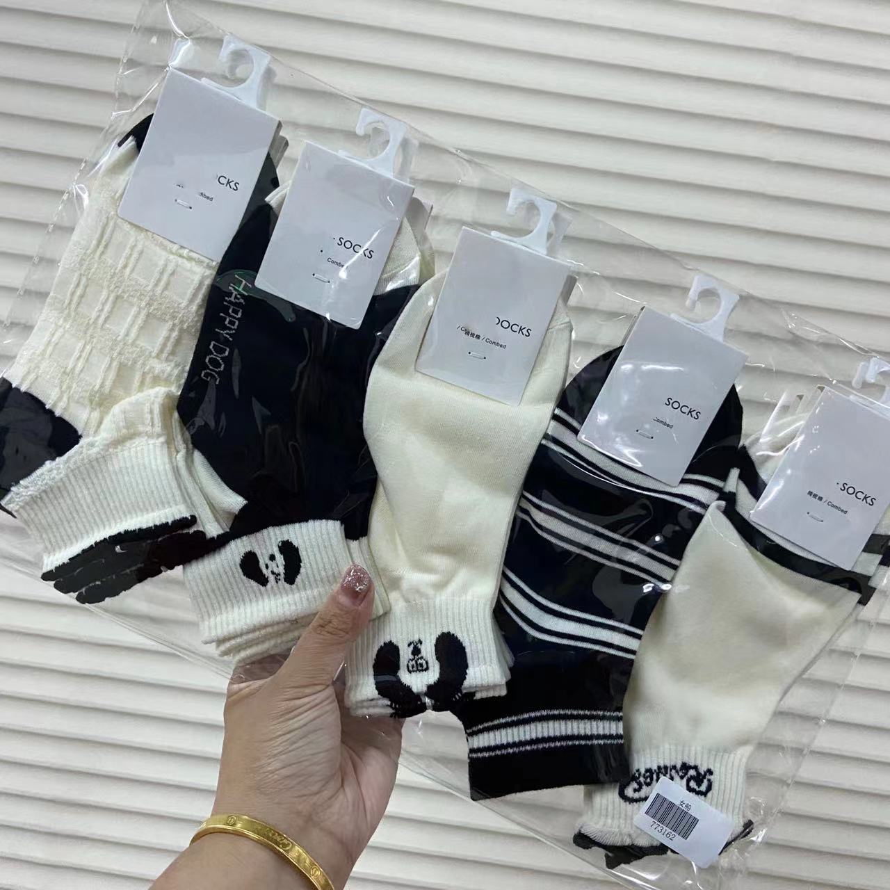 10 paia di calzini bianchi e neri da donna estivi sottili alla moda in stile college all-match semplice amore barca da donna_voghion.com