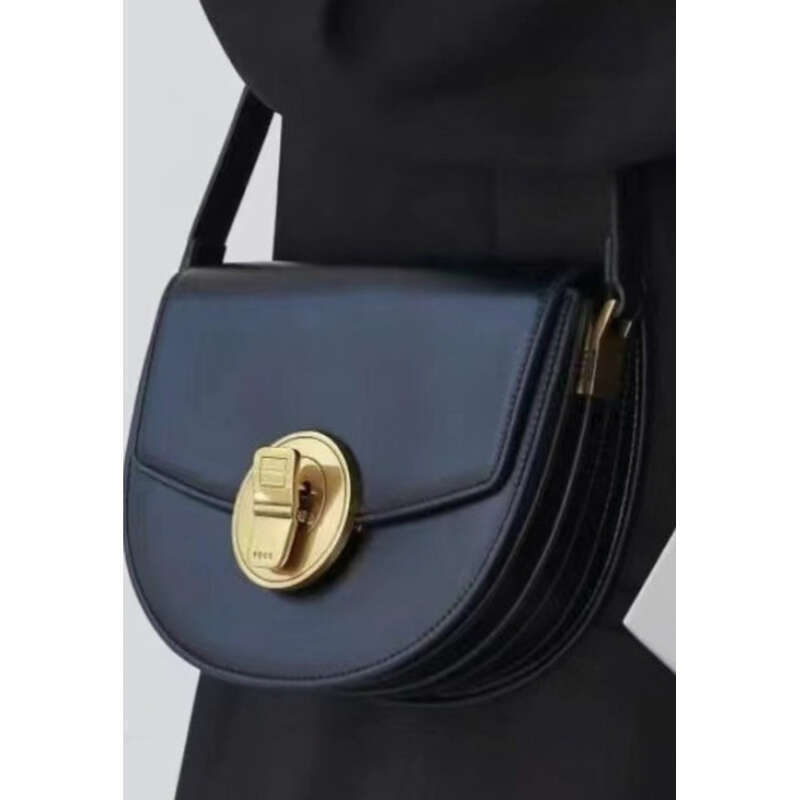 Büyük Yarım Daire Deri Eyer Çantası, Çok İşlevli Omuz Çantaları_voghion.com