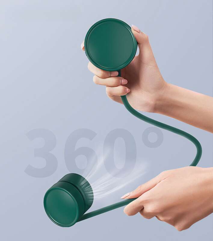 USB Praktischer Mini-Flügelloser wiederaufladbarer kleiner elektrischer Ventilator zum Aufhängen am Hals für tragbare Sportarten_voghion.com