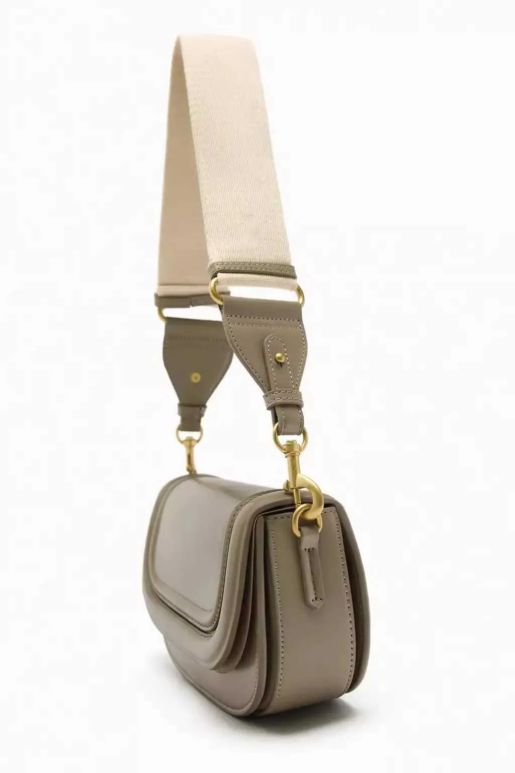 Stylish Women's Saddle Bag With Wide Shoulder Strap Pu Leather_voghion.com