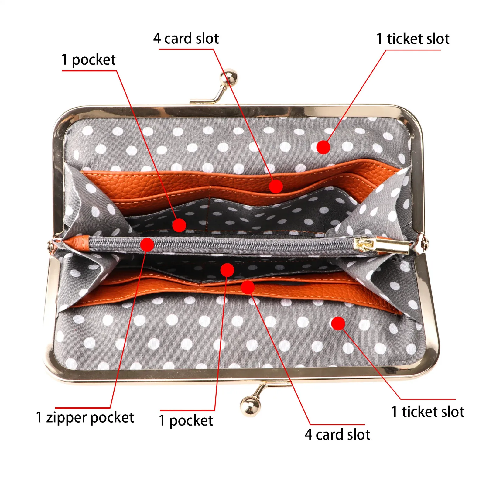 Royal Bagger Kiss Lock Geldbörse für Damen, echtes Rindsleder, großes Fassungsvermögen, Kartenhalter, modische Clutch, Handy-Geldbörse_voghion.com