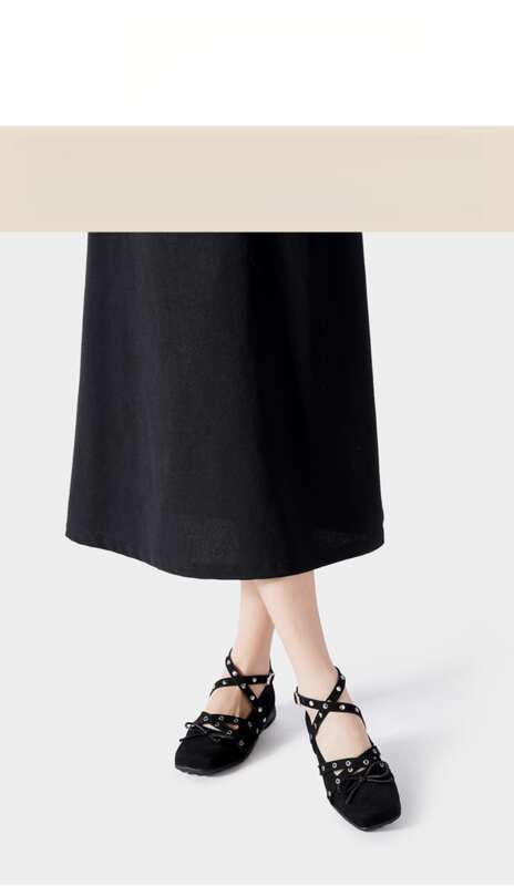 Französische Schuhe 2025 Frühling Neue Nieten Gürtelschnalle Ballerinas_voghion.com