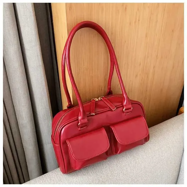 Dames satchel handtas van lakleer designer schoudertas rood_voghion.com