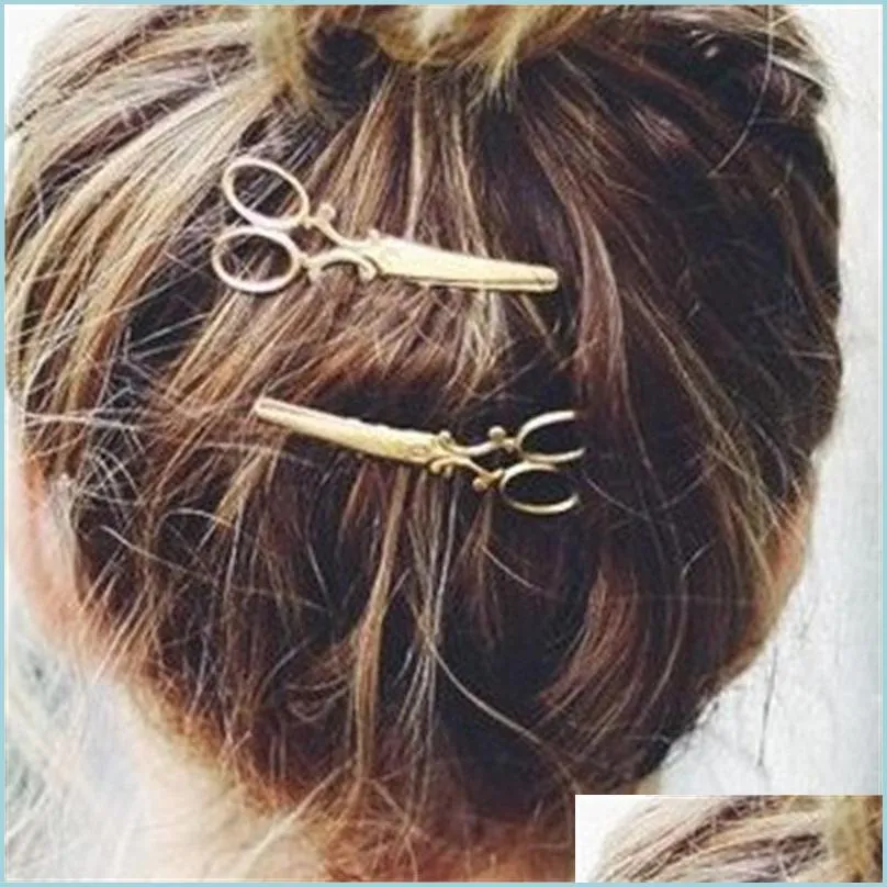 Hårspænder Retro Hårnåleklemmer Personlighed Original Mode Dejlig Små Sakse Sideklemme Legering Enkle Hårtilbehør_voghion.com