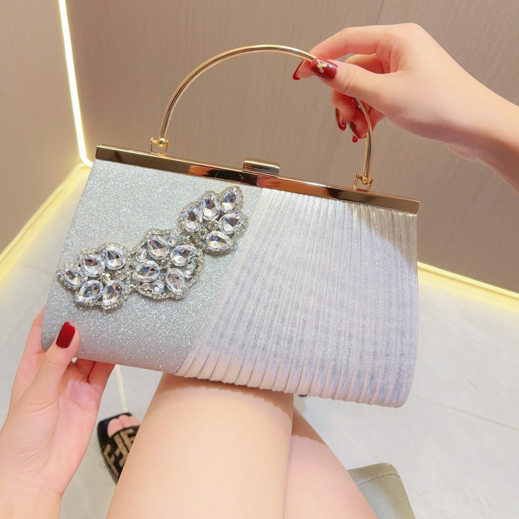 Nuova borsa minimalista e alla moda con intarsi di diamanti per riunioni di squadra, borse, abiti con strass, croce diagonale_voghion.com