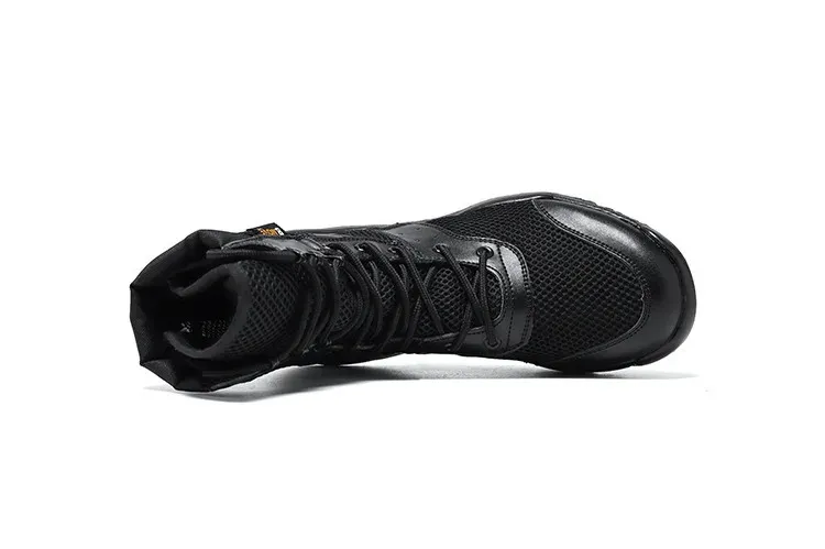 Waterproof Men's Work Ankle Boots Lace Up Motorcycle Boots_voghion.com