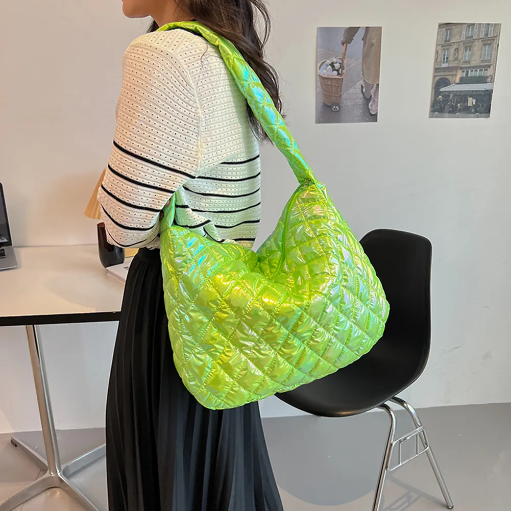 Borse a tracolla da donna autunno inverno, tote, grandi capacità, imbottite in cotone, borse da donna, borse da viaggio multicolori_voghion.com