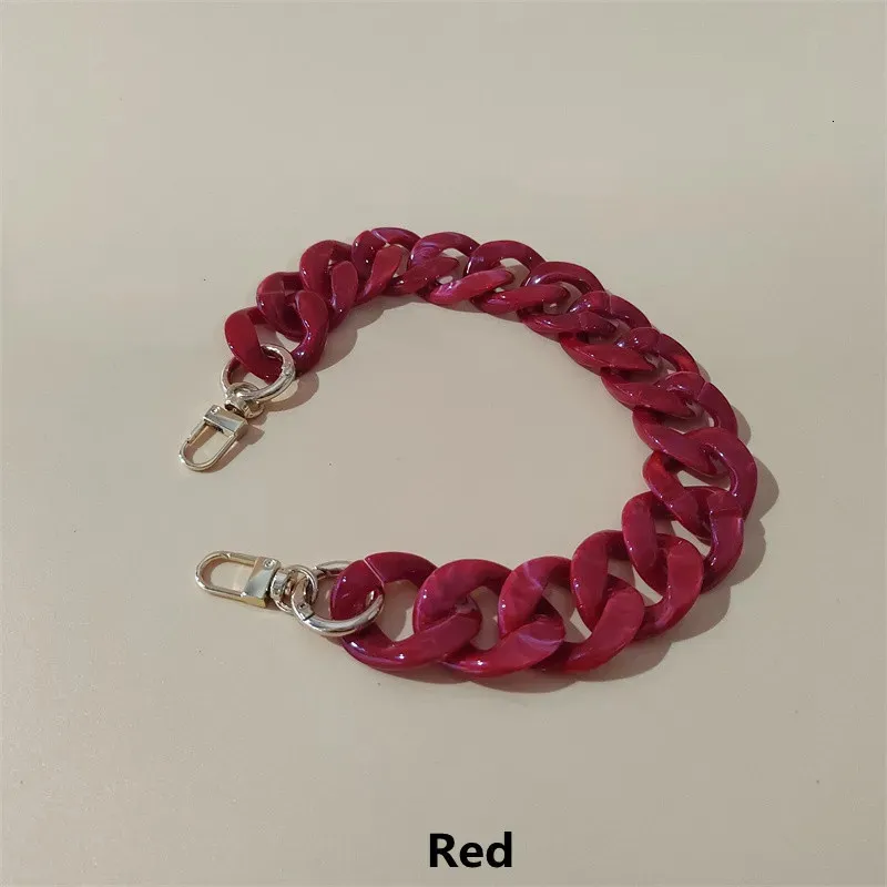 Rășină la modă acrilic plastic PVC curea lanț înlocuire geantă de mână cu cârlige cu strângere DIY mâner poșetă accesorii piese geantă_voghion.com