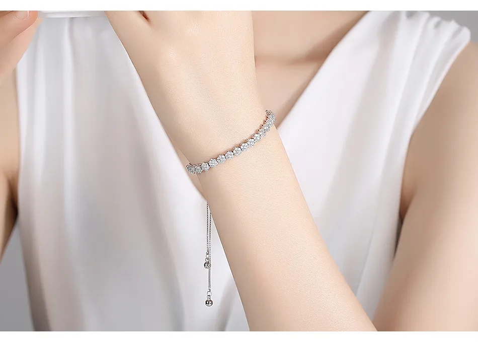 Designer Voller Diamant Blume Armband für Frauen Messing AAA Zirkon Pull Einstellbar Party Täglichen Weddi Schmuck Kostenloser_voghion.com