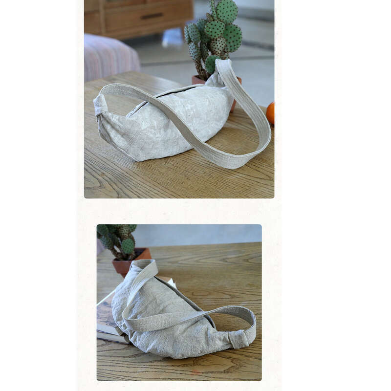 2025 Nei Minimalistesch Konscht-Crossbody-Täsch aus Kotteng a Leinwand, Nischendesign, Handgepäck um Achsel_voghion.com