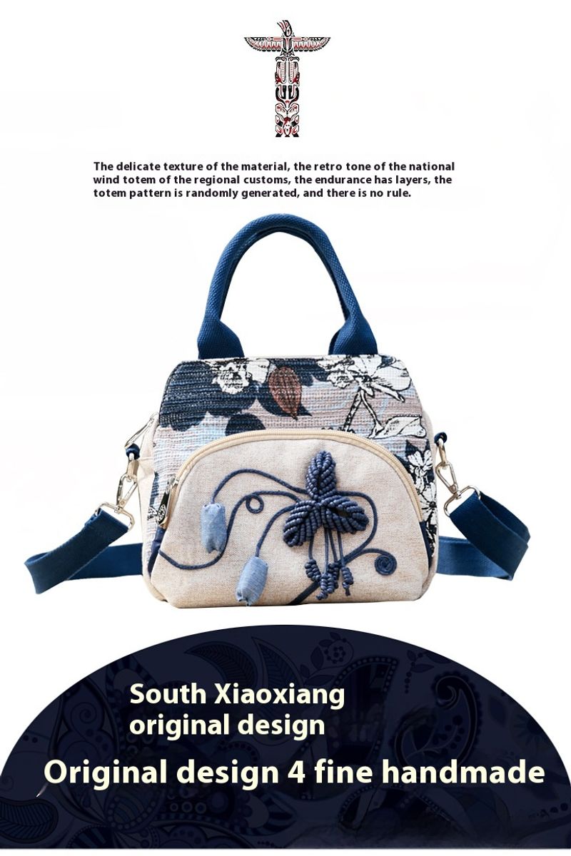 Küstlerische Hadtasche aus Baumwolle ud Haftuch im Bohemia-Stil mit schrägem Kreuz, lässige Schultertasche für_voghion.com