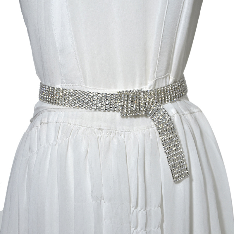 New Taobao Luxury Style Water Women's Sweet Seven Rows Full Diamond Inlaid Thin Waist Chain Women_voghion.com