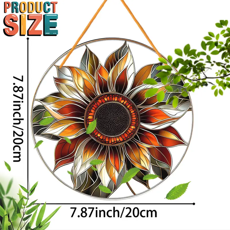Acchiappasole a forma di girasole 20x20 cm - Graziosa decorazione da appendere in acrilico. Perfetta per pareti, finestre e verande. Un regalo creativo ideale per le feste._voghion.com