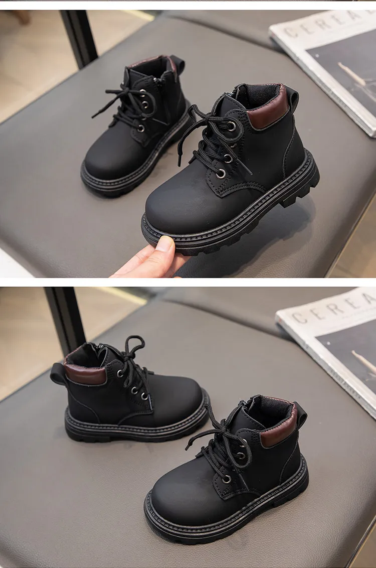 Baby Short For Boys Autumn Winter Children Leather Happysteps Fashion Toddler Girls Boots Anti Slip Kids Snow Shoes_voghion.com