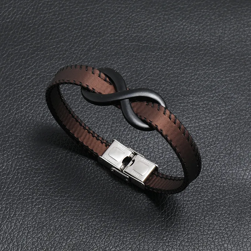 Infinity Lederarmband Für Herren Vintage Edelstahl Geschenk_voghion.com