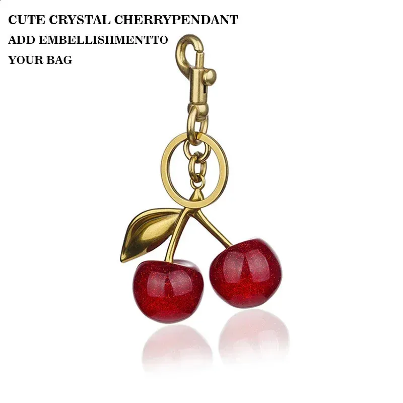Cute Charm Handbag Keychain Womens Exquisite Internet- Crystal Cherry Bag Accessories High-Grade Pendant 240821_voghion.com