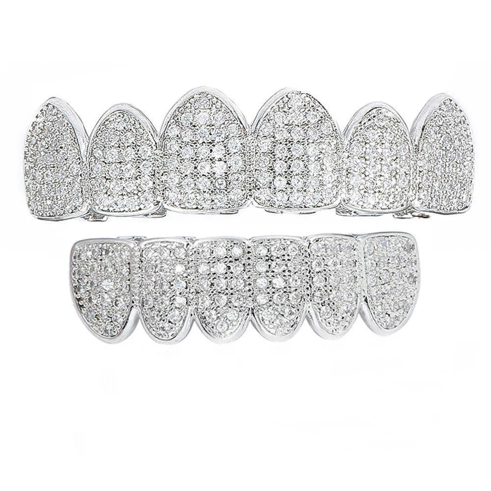 Custom High-Quality Hip Hop Jewelry Teeth 8Top 8Dowm Sier Vvs Diamond Fully Iced Out Perm Cut Moissanite Grillz For Mens_voghion.com