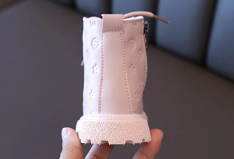 Botas altas de nieve de invierno para niños de moda 2024, zapatos de cuero para niños, lindas botas impermeables hasta los tobillos, botas cálidas para niñas, tallas para bebés_voghion.com