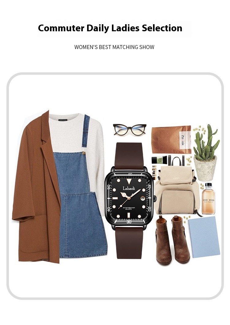 Labaoli/Labaoli New Square Fashion Digital Women's with Calendar Casual Watch_voghion.com