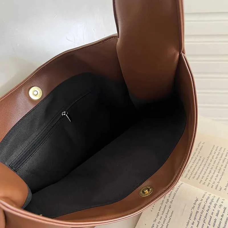 Nuova borsa a tracolla vintage Hobo Trendy da donna in PU, grande capacità, retrò, tote, morbida, da usare sotto le ascelle, per appuntamenti quotidiani_voghion.com