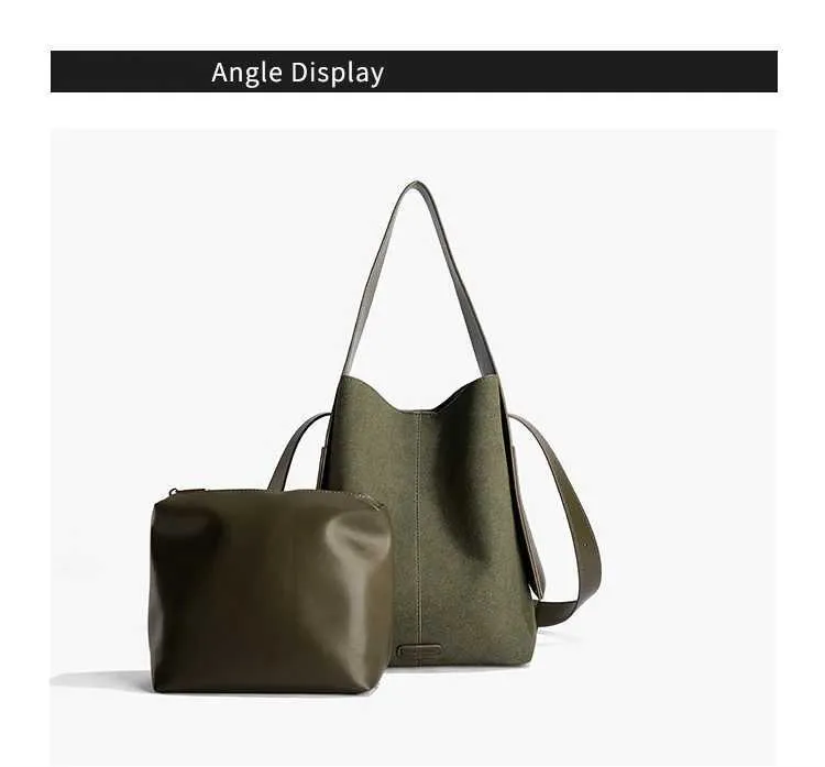 Sacs à bandoulière en cuir souple givré pour femmes élégantes et solides, grande capacité, sacs composites décontractés pour femmes C241212_voghion.com