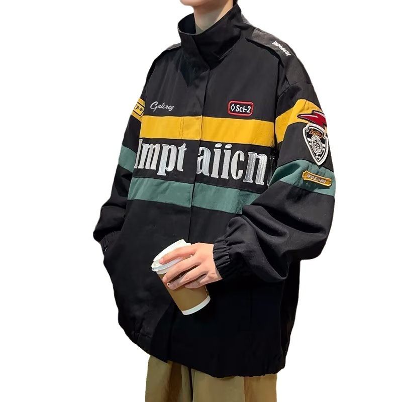 Baggy Racing Suit Trendy Baseball Jacket_voghion.com