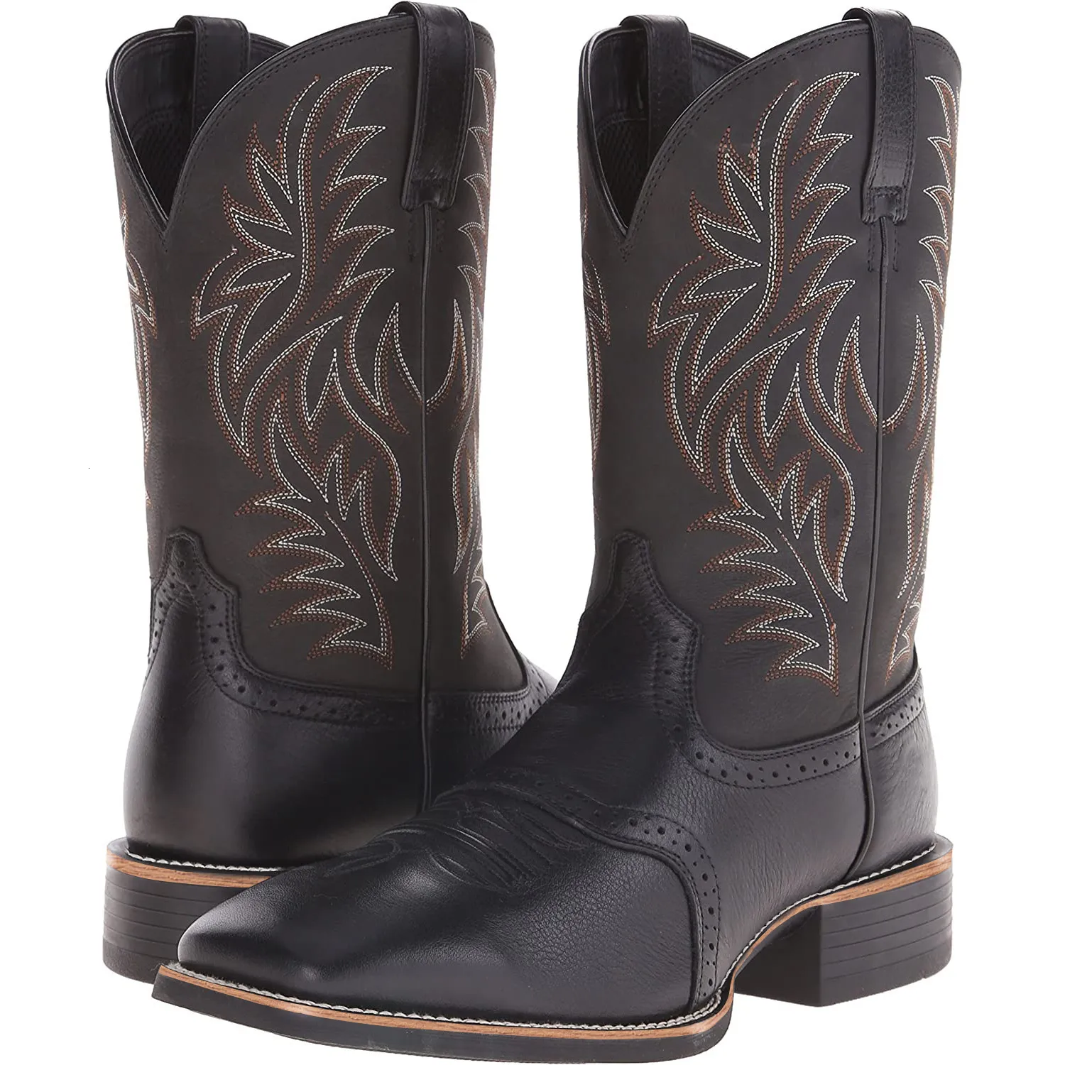 Men High Boots Embroidery Retro Handmade Mens Western Cowboy Boot Pointed Toe Hand ing Outdoor Shoes 241028_voghion.com