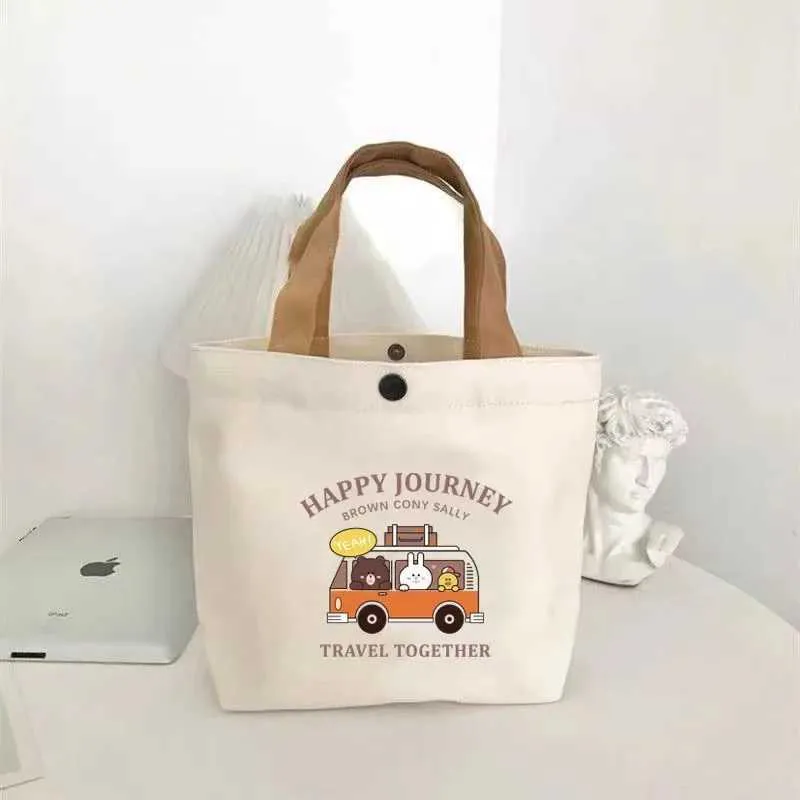 Borsa da viaggio portatile in cartone giapponese FI canvas 2024 da donna, per picnic e cibo, Y241109_voghion.com