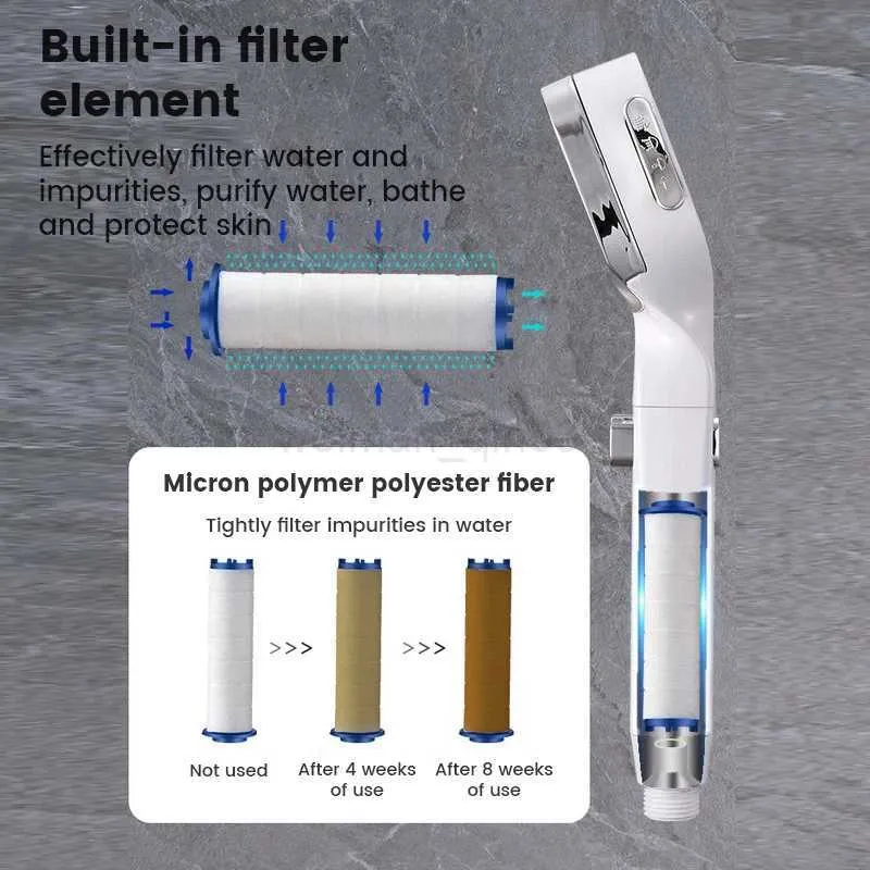 High Pressure Head Saving 4 Modes Filter Adjustable One-Key Stop Water Massage Eco Shower Bathroom AccessoriesCL240710_voghion.com