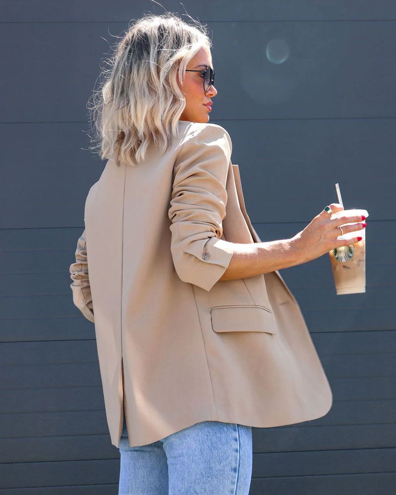 Giacca da donna casual con tasca, stile INS, ampia e multicolore, con spacchi_voghion.com
