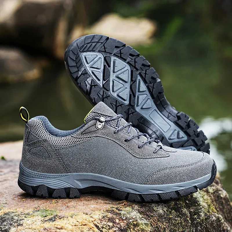 Herren Outdoor Wanderschuhe Aus Wildleder Mit Schnürung_voghion.com