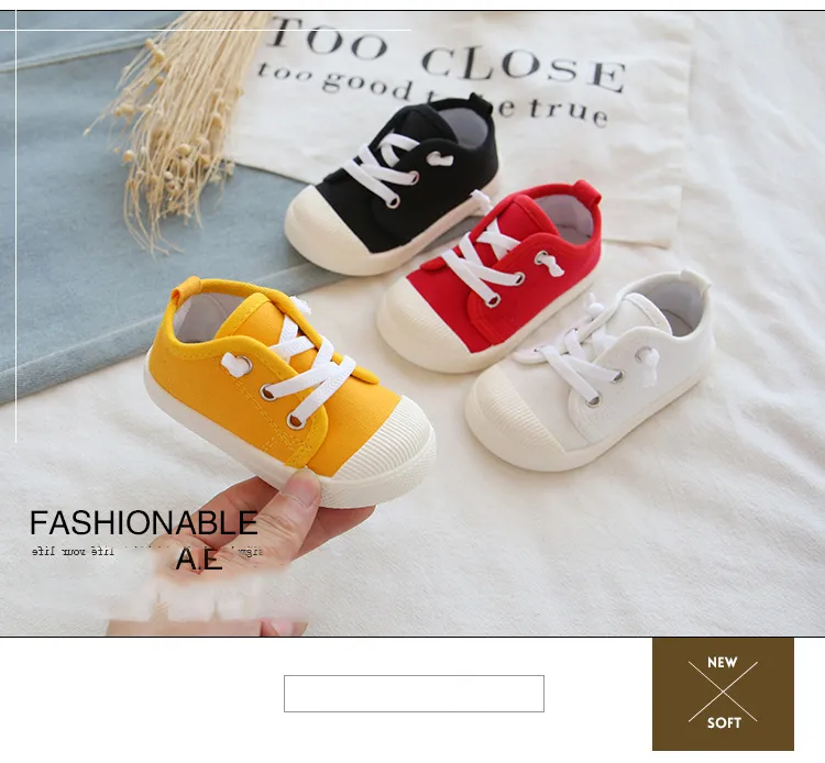 Boys Sneakers Girls Tennis Lace-up Children Footwear Toddler Yellow Chaussure ato Casual Kids Canvas Shoes Sizes_voghion.com