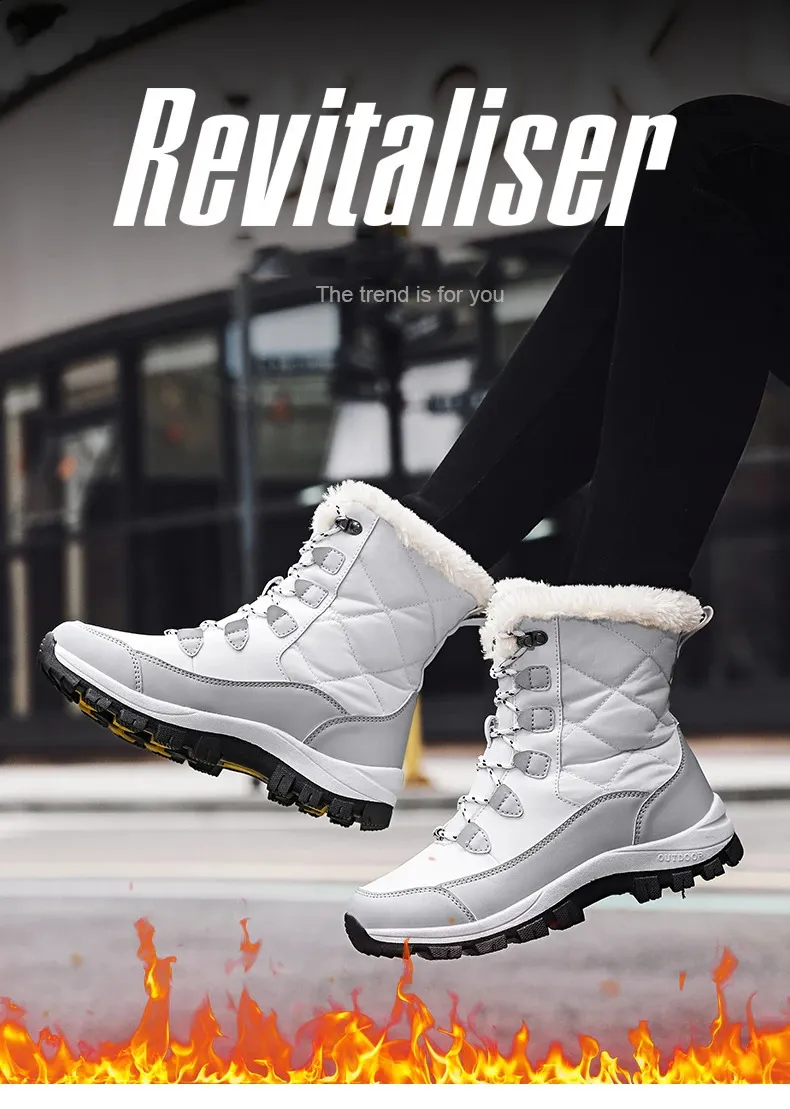 Enkel Dames Winterschoenen Houd Warm Antislip Zwarte Sneeuw Dames Veterlaarzen Chaussures Femme Laarsjes Dames Platte Laars_voghion.com