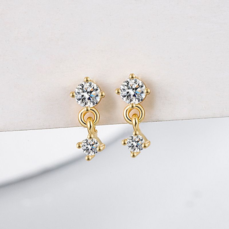 Orecchini a vite in zircone color oro 8A, squisiti piccoli orecchini a perno per il naso_voghion.com