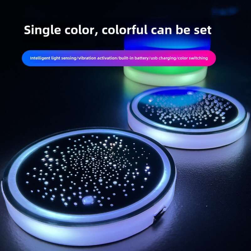 Tappetino luminoso per acqua a LED per auto Il modello può essere modificato con luce ambientale per slot per tazze per auto in acrilico Diametro 68 mm Sette_voghion.com