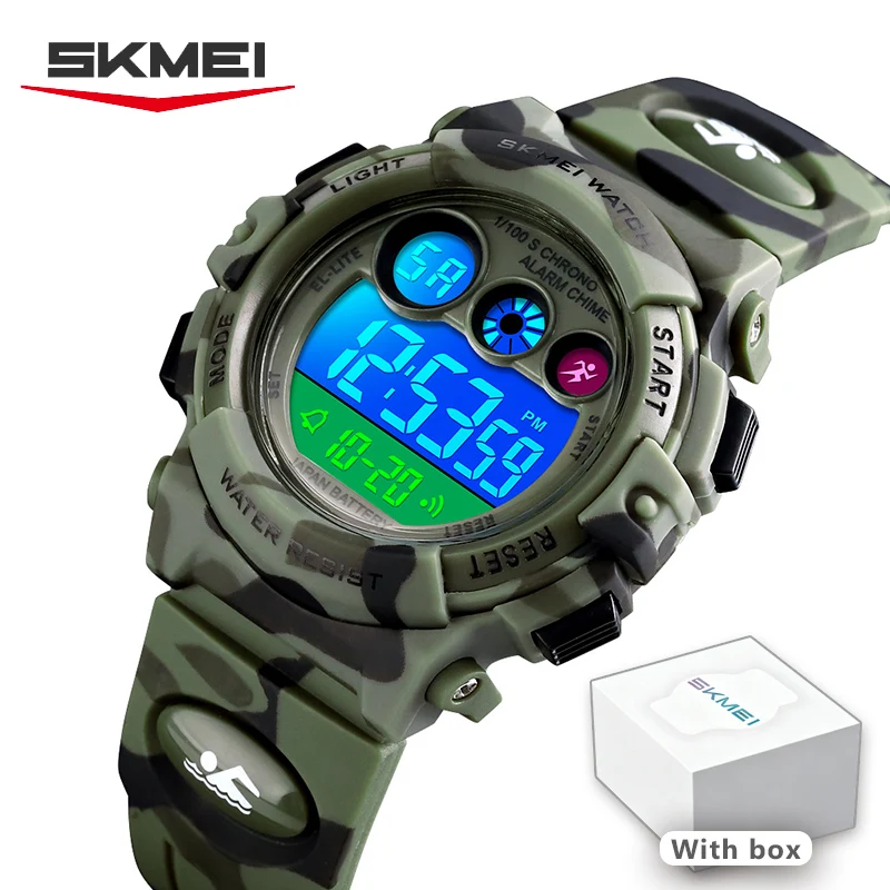 Montre enfant sport pour enfants, cadran jeune et dynamique, étanche à 50 m, lumières LED EL colorées 1547_voghion.com