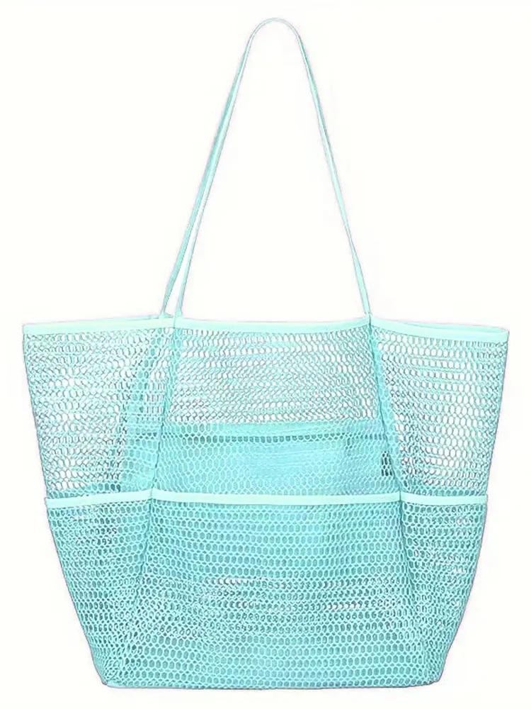Borsa monospalla grande in rete da spiaggia estiva per uomini e donne, portatile, per lavare e riporre vestiti e indumenti da nuoto_voghion.com