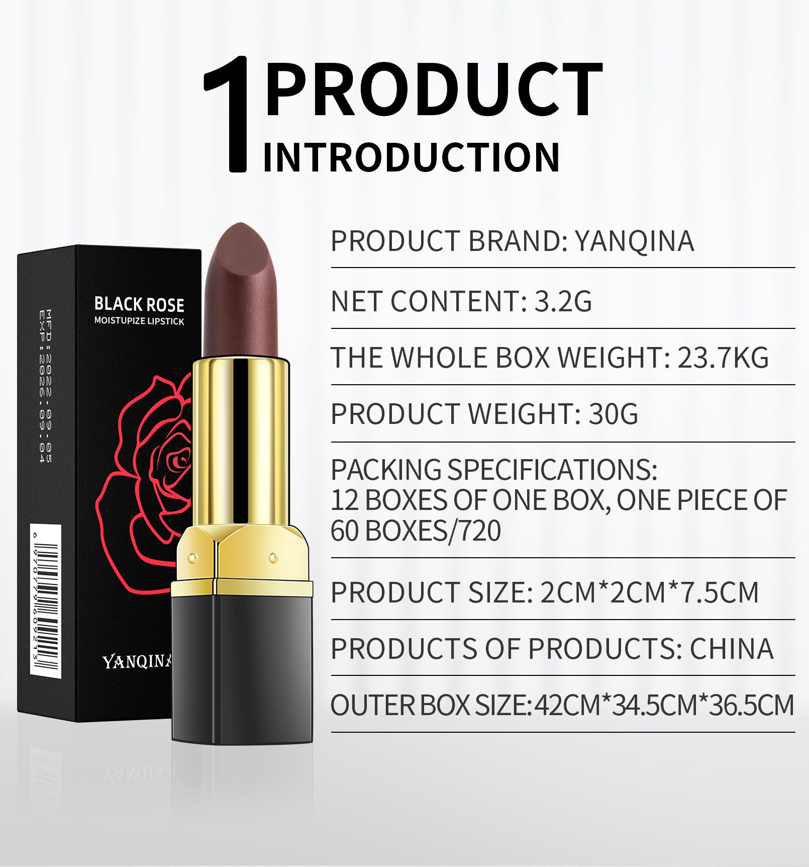 Nouveau YANQINA Yanqina Black Rose Rouge à Lèvres Chaud Changement Progressif Maquillage Affichage De Couleur Rouge à Lèvres Hydratant Changement De Couleur Rouge à Lèvres_voghion.com