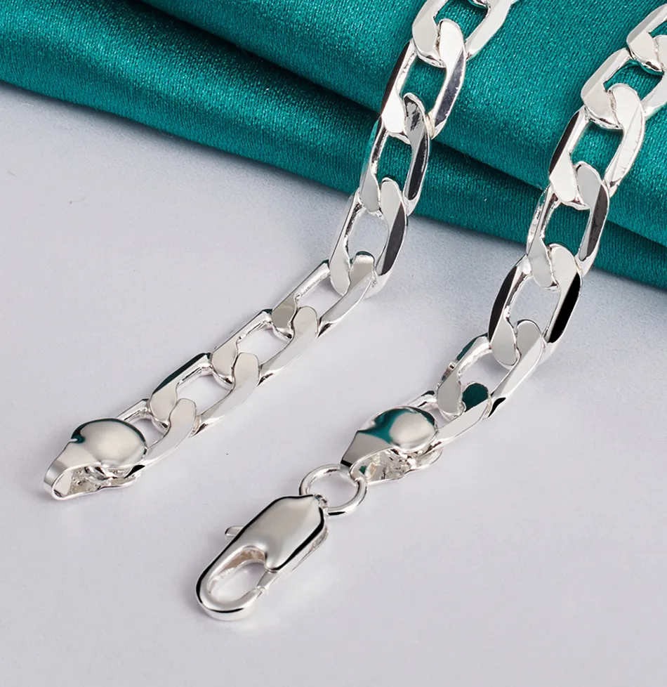 Sterlingsilber Curb Kette Halskette Für Damen Und Herren_voghion.com