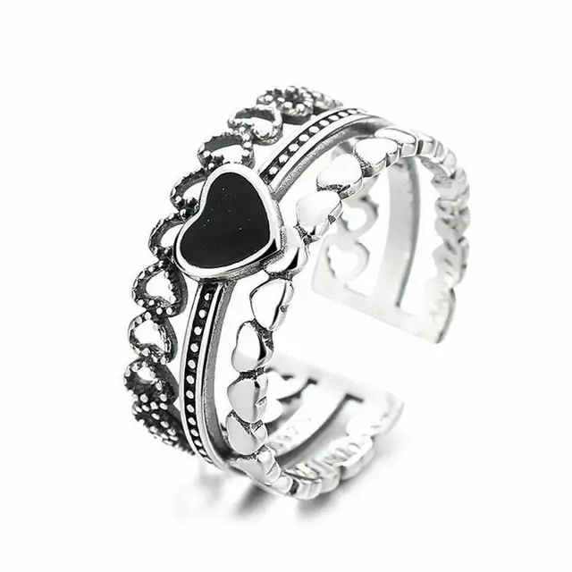 Ready Stock Simple Design Heart Open Rings For Women Adjustable Love Couple Twist Gift Jewellery Accessories_voghion.com